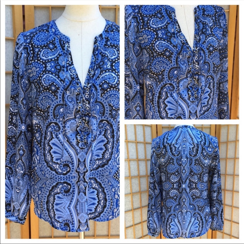 INC Paisley Print Top SZ 4